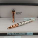 High Quality Copy Montblanc Star Walker Pen Silver Barrel Rose Gold Clip Rollerball Pen
